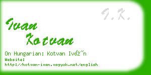 ivan kotvan business card